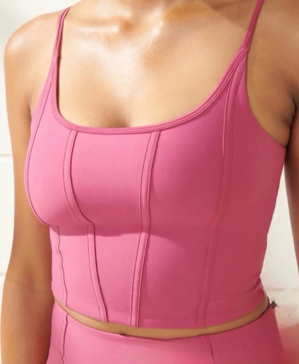 Abercrombie YPB sculptLUX Slim Scoopneck Cami Activewear Pink Fuchsia Tank XS